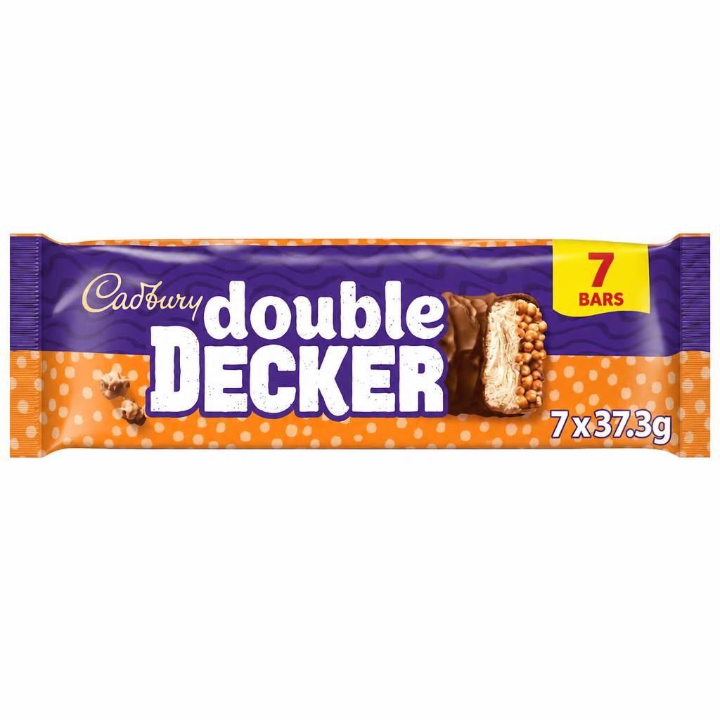 Cadbury Double Decker Chocolate Nougat Bar Multipack 7 Pack 7 x 37.3g