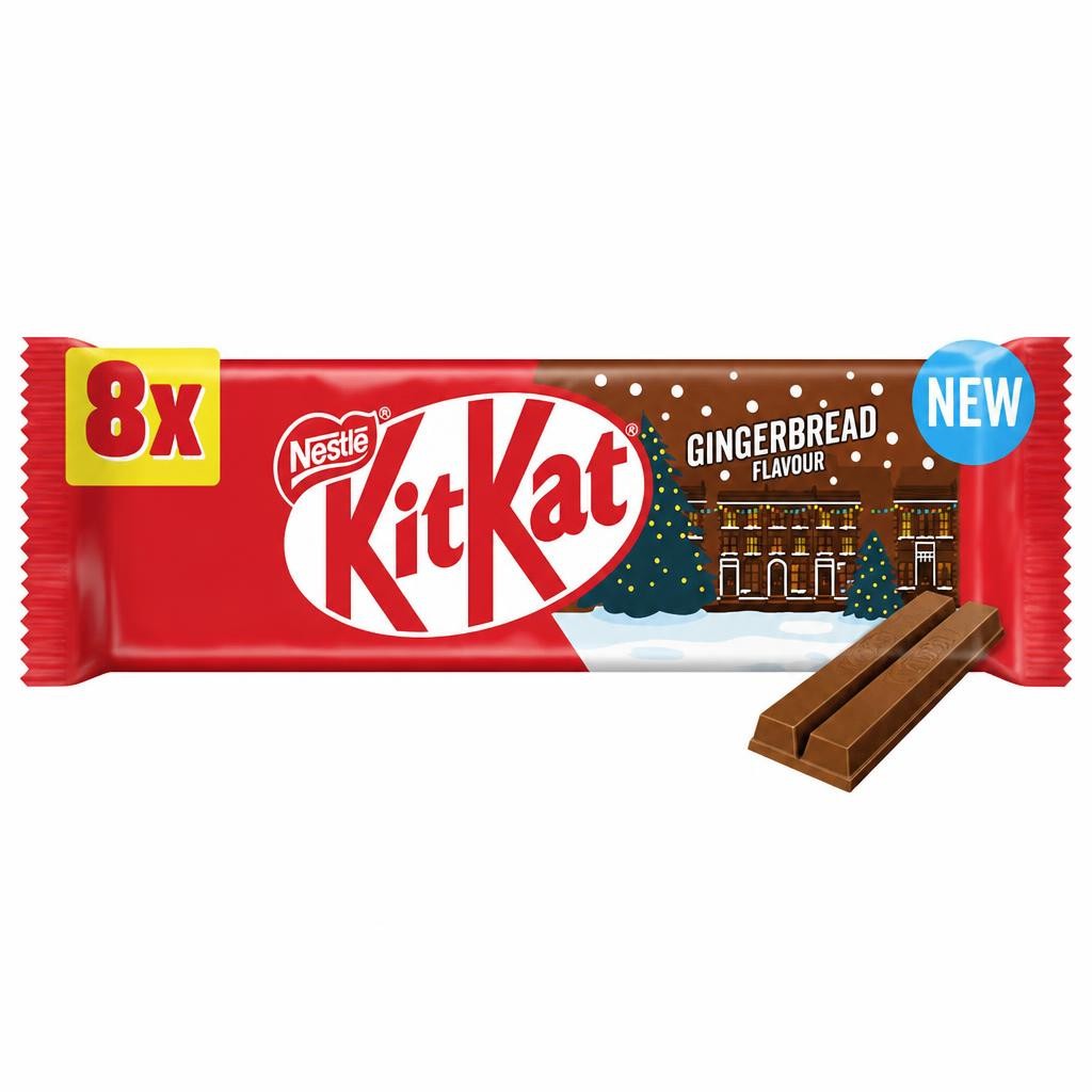 Kit Kat 2 Finger Gingerbread Chocolate Bar Multipack, 8 Pack 20.7g