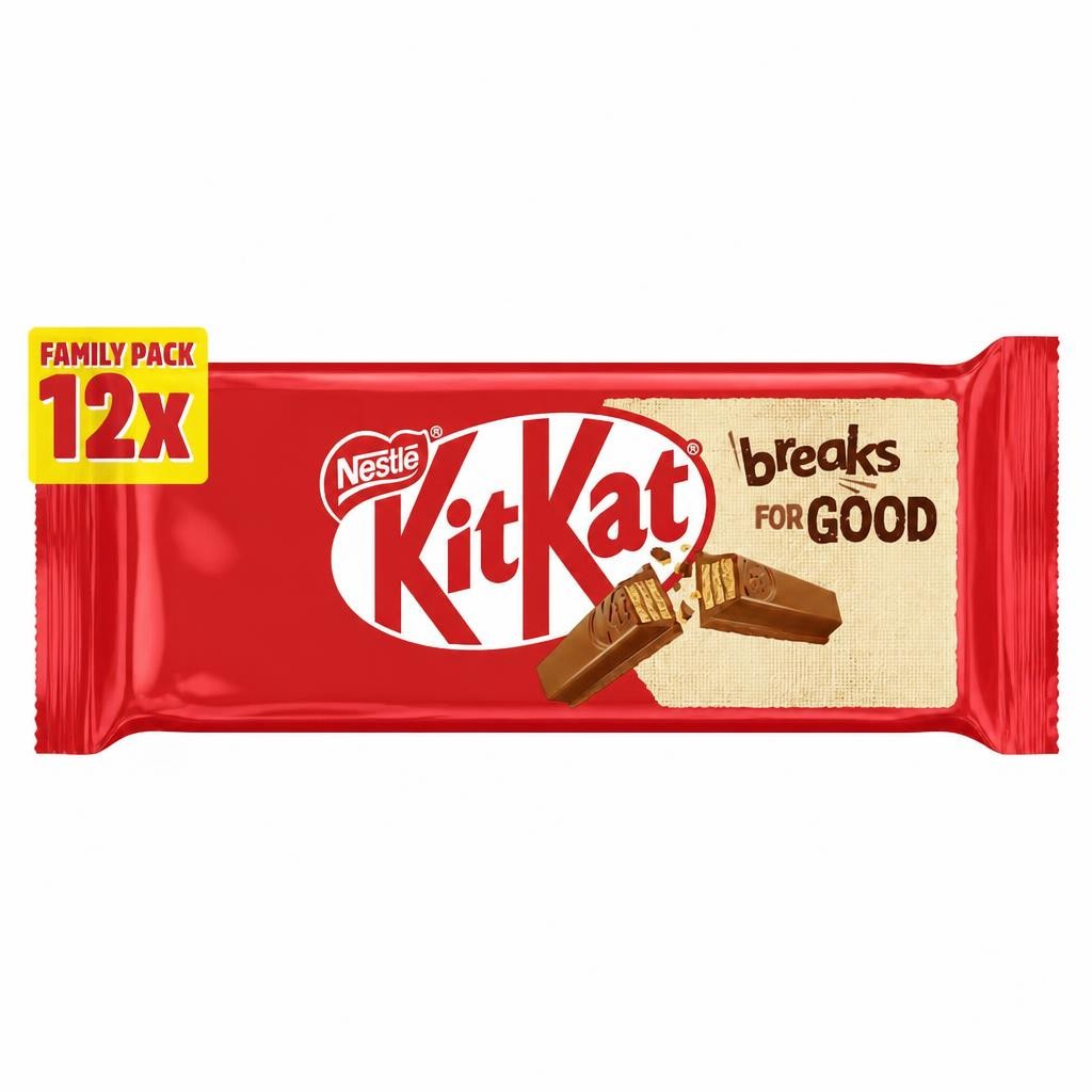 KitKat 2 Finger Milk Chocolate Biscuit Bars 12 Pack Multipack 248.8g