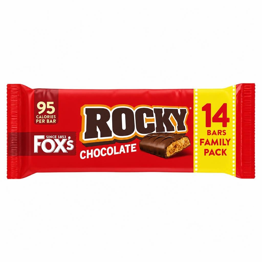 FOX'S ROCKY MILK CHOCOLATE BISCUIT BARS 14X19G