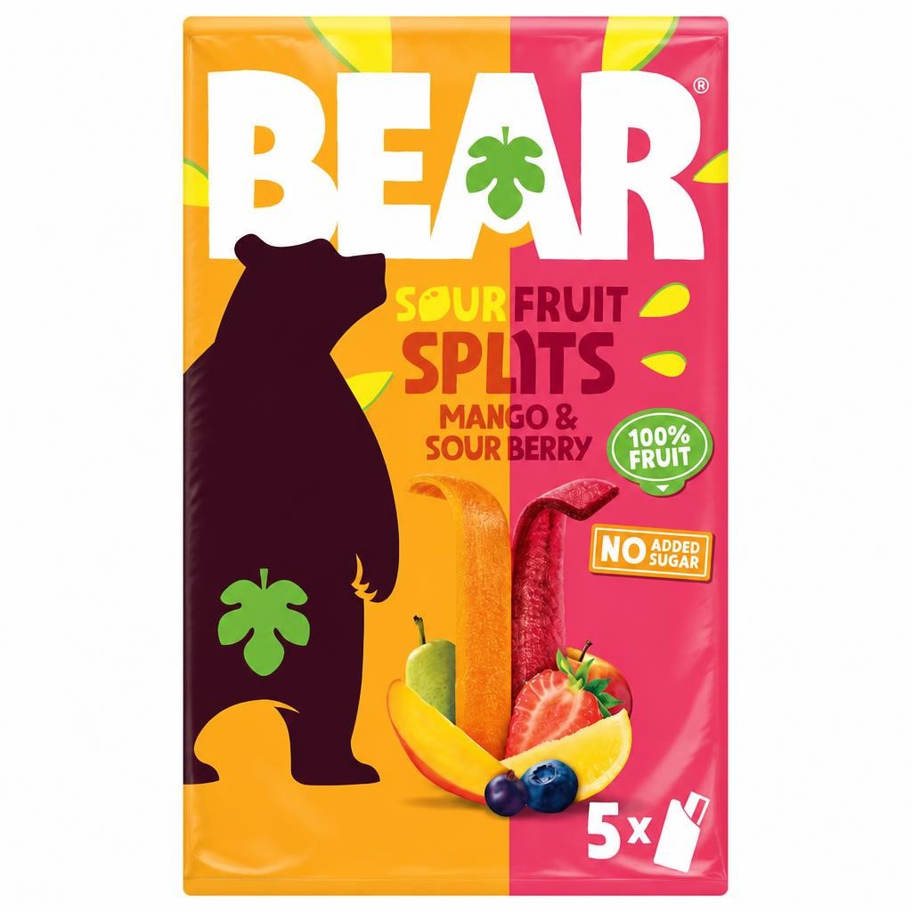 BEAR Fruit Splits Sour Berry & Mango Multipack 5x20g