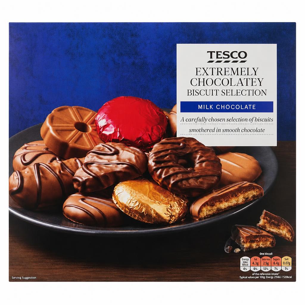 Tesco Extremely Chocolatey Biscuit Selection - Milk Chocolate 400g