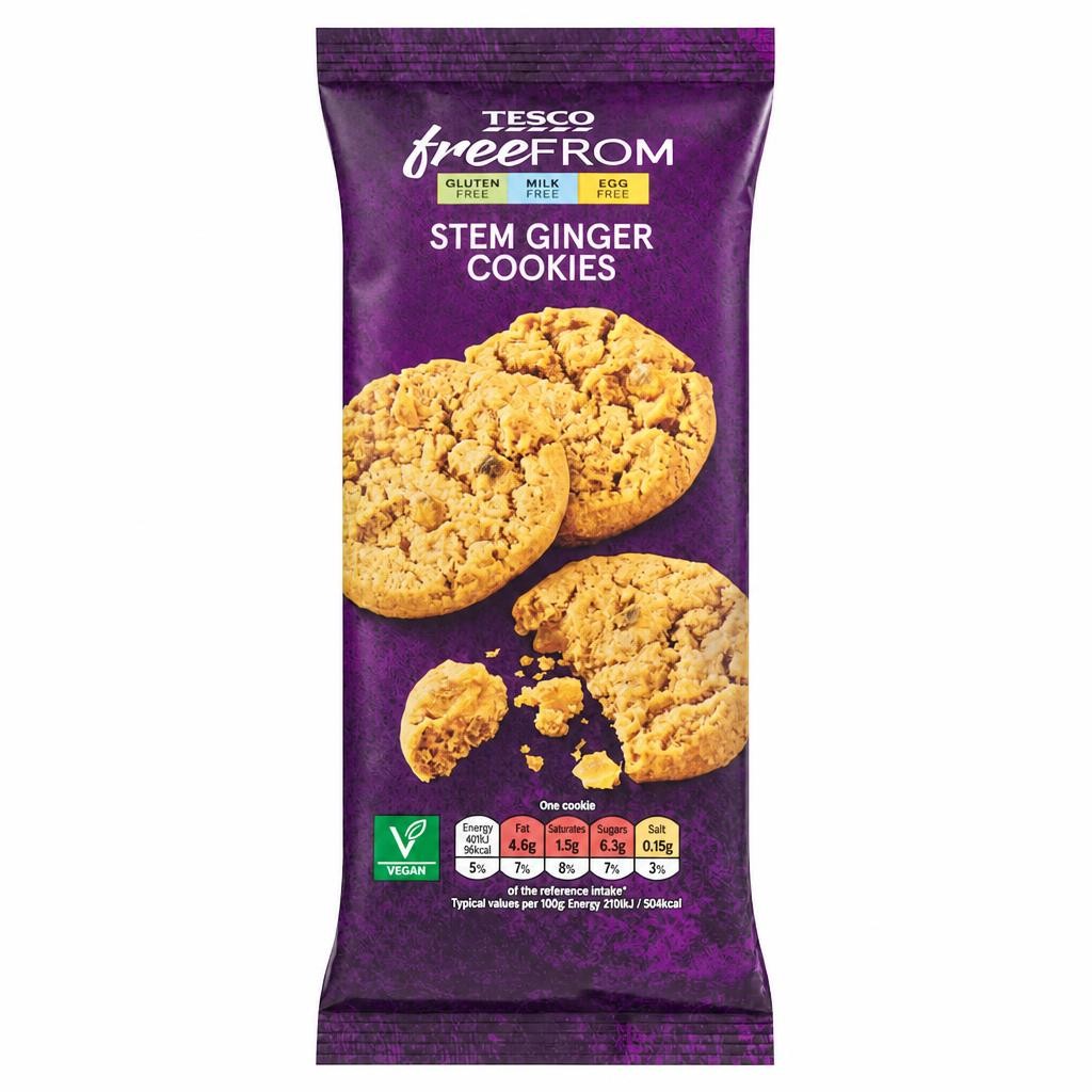 Tesco Free From Stem Ginger Cookies 150g