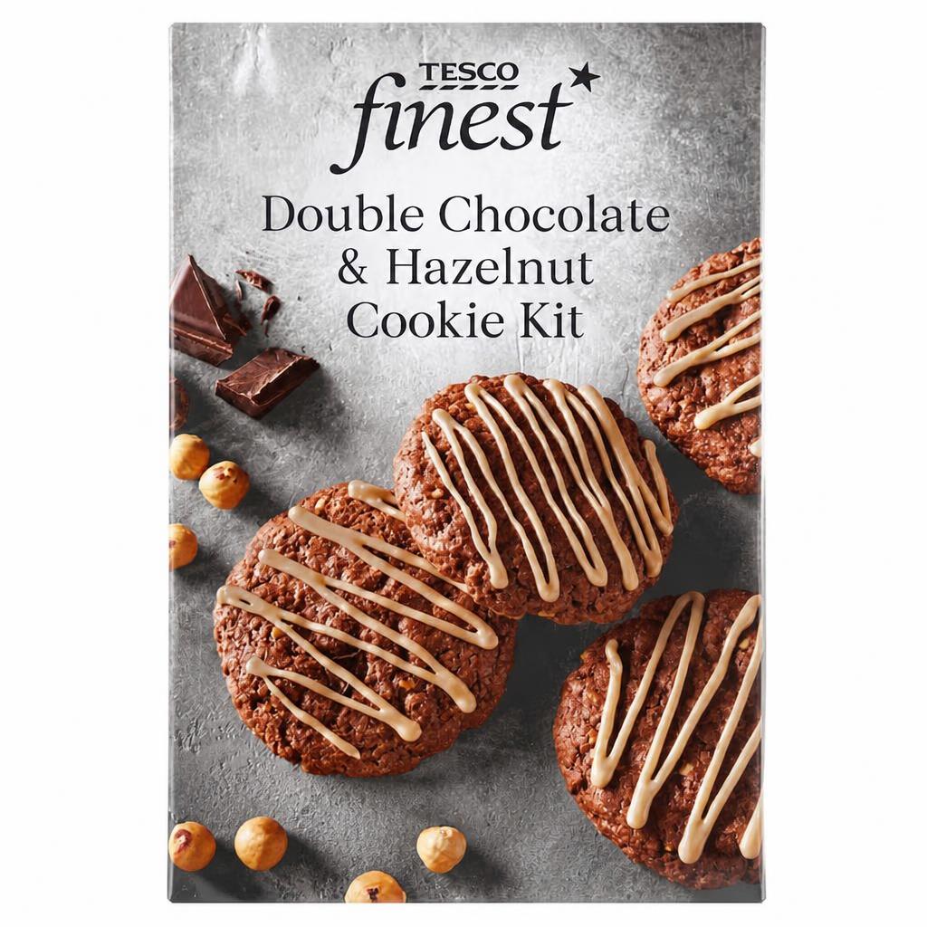 Tesco Finest Double Chocolate & Hazelnut Cookie Kit 305g