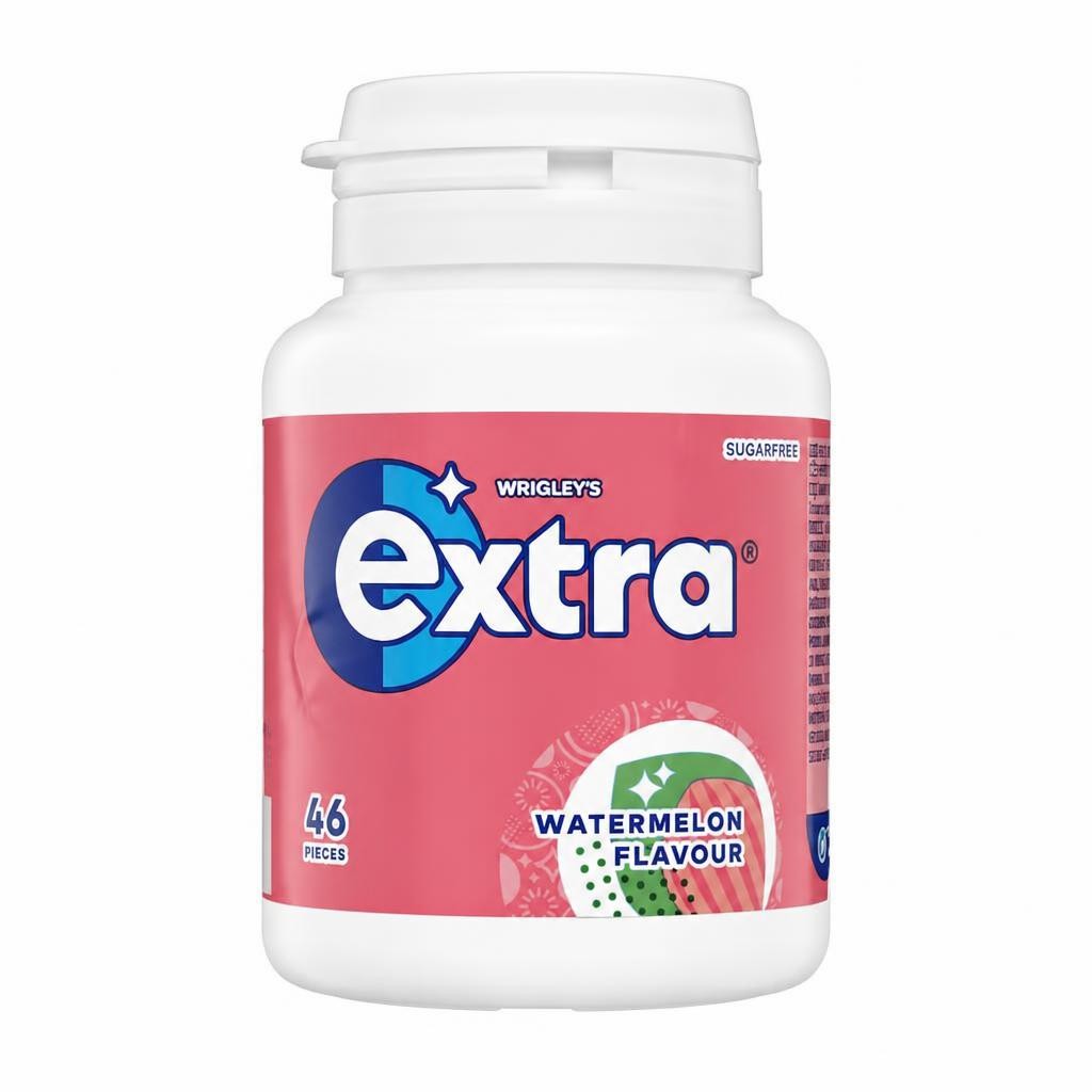 Wrigley's Extra Watermelon Flavour Sugarfree Chewing Gum Bottle 46 Pieces 64g