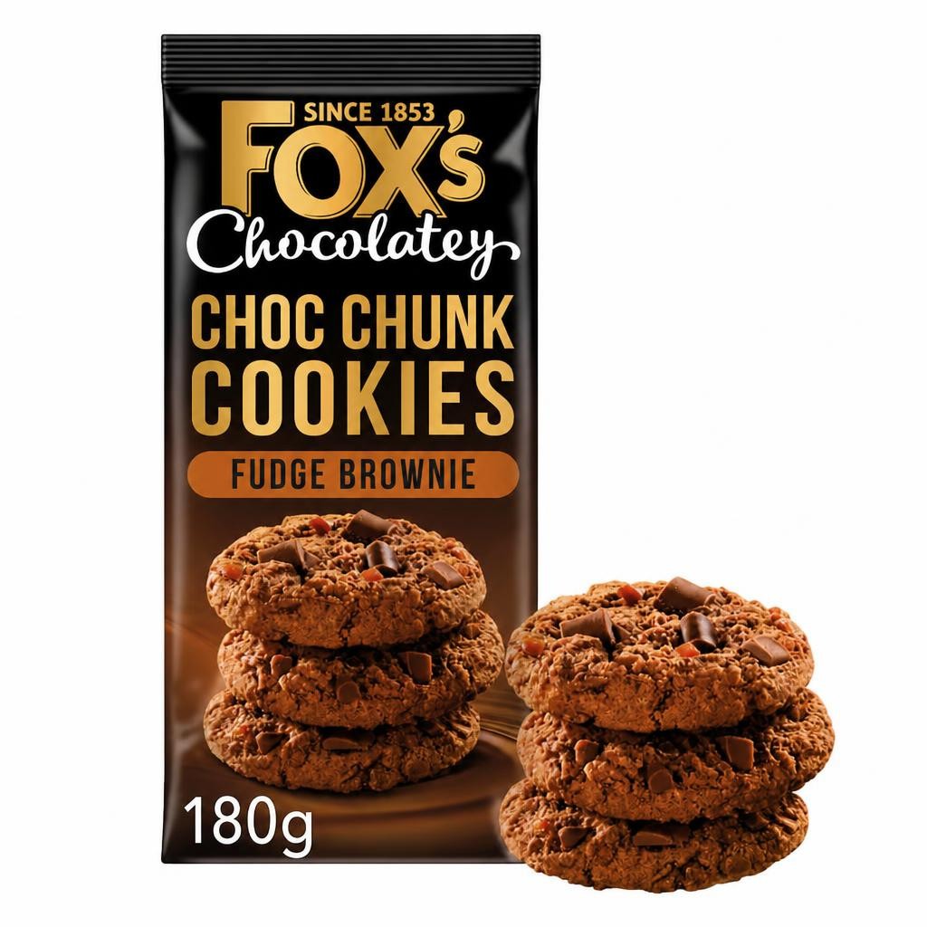 Fox's Chocolatey Choc Chunk Cookies Fudge Brownie 180g