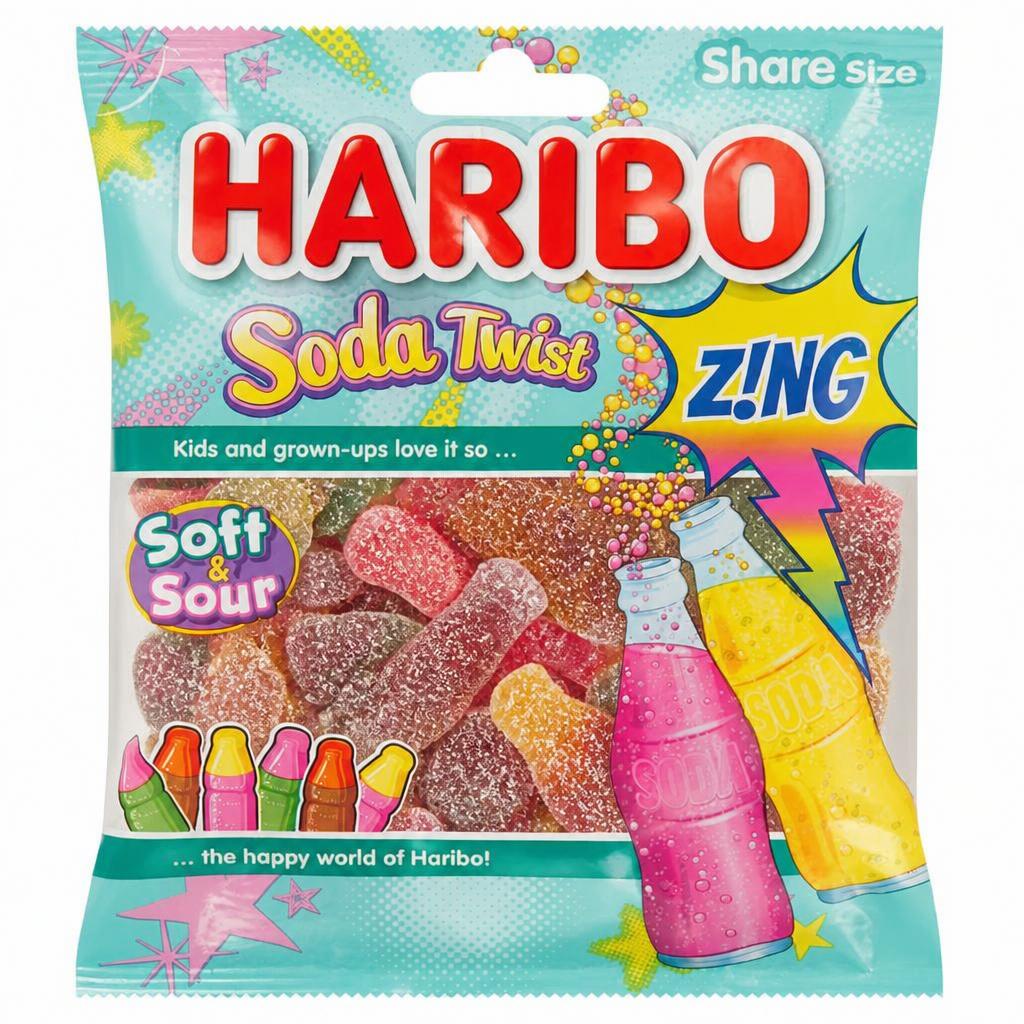 HARIBO Soda Twist Z!ng Sweets Share Bag 175g