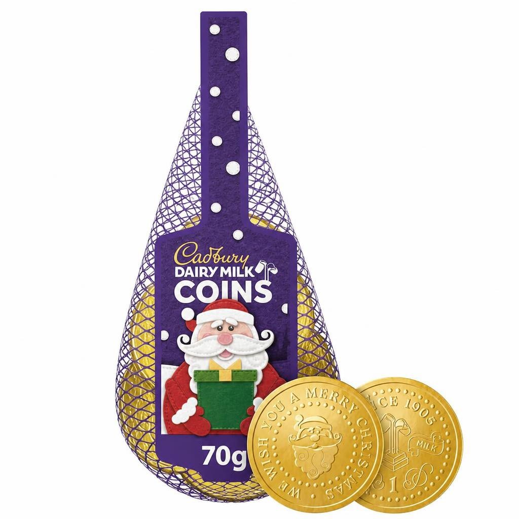 Cadbury Dairy Milk Chocolate Xmas Coins Bag 70g