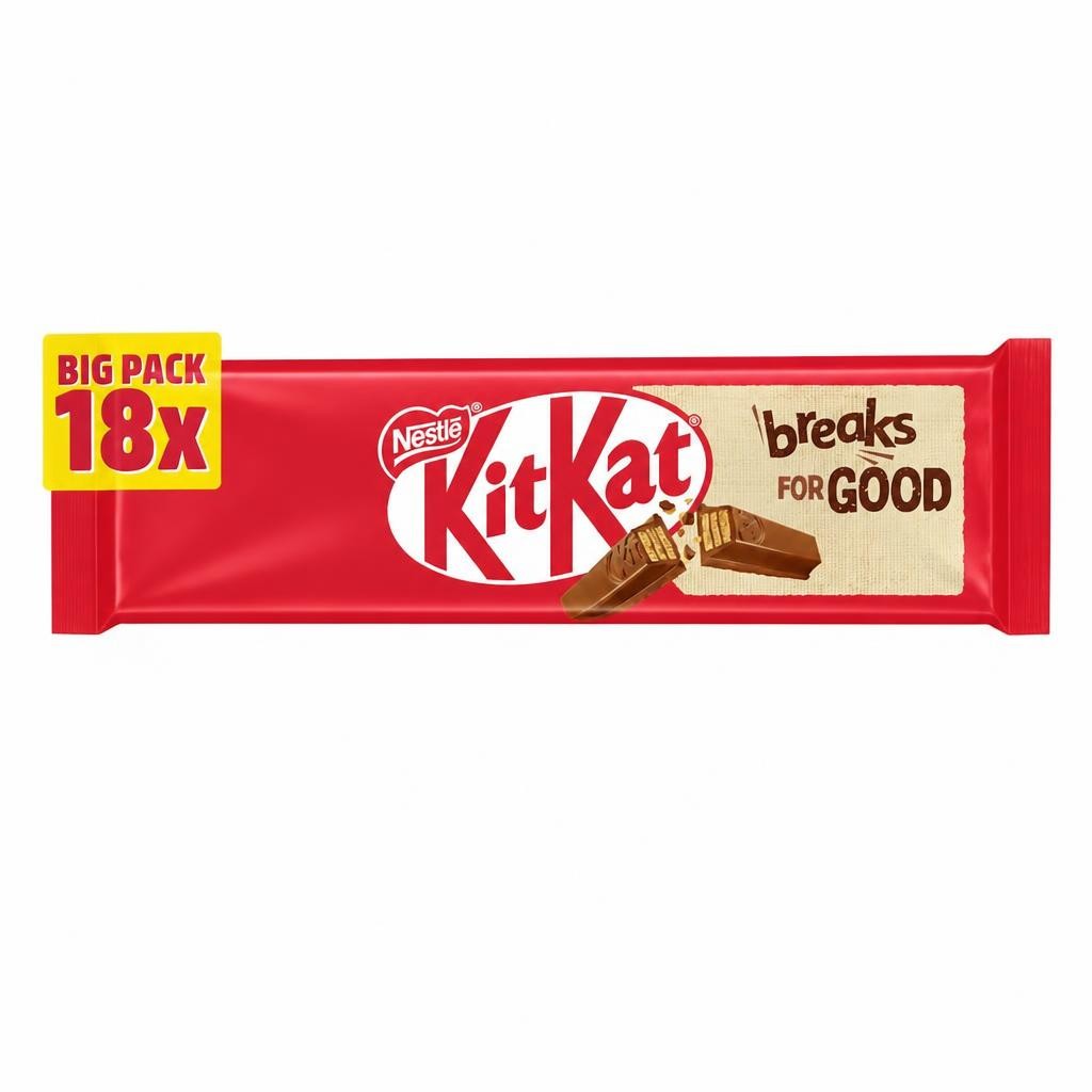 KitKat 2 Finger Milk Chocolate Biscuit Bars 18 Pack Multipack 372.6g 