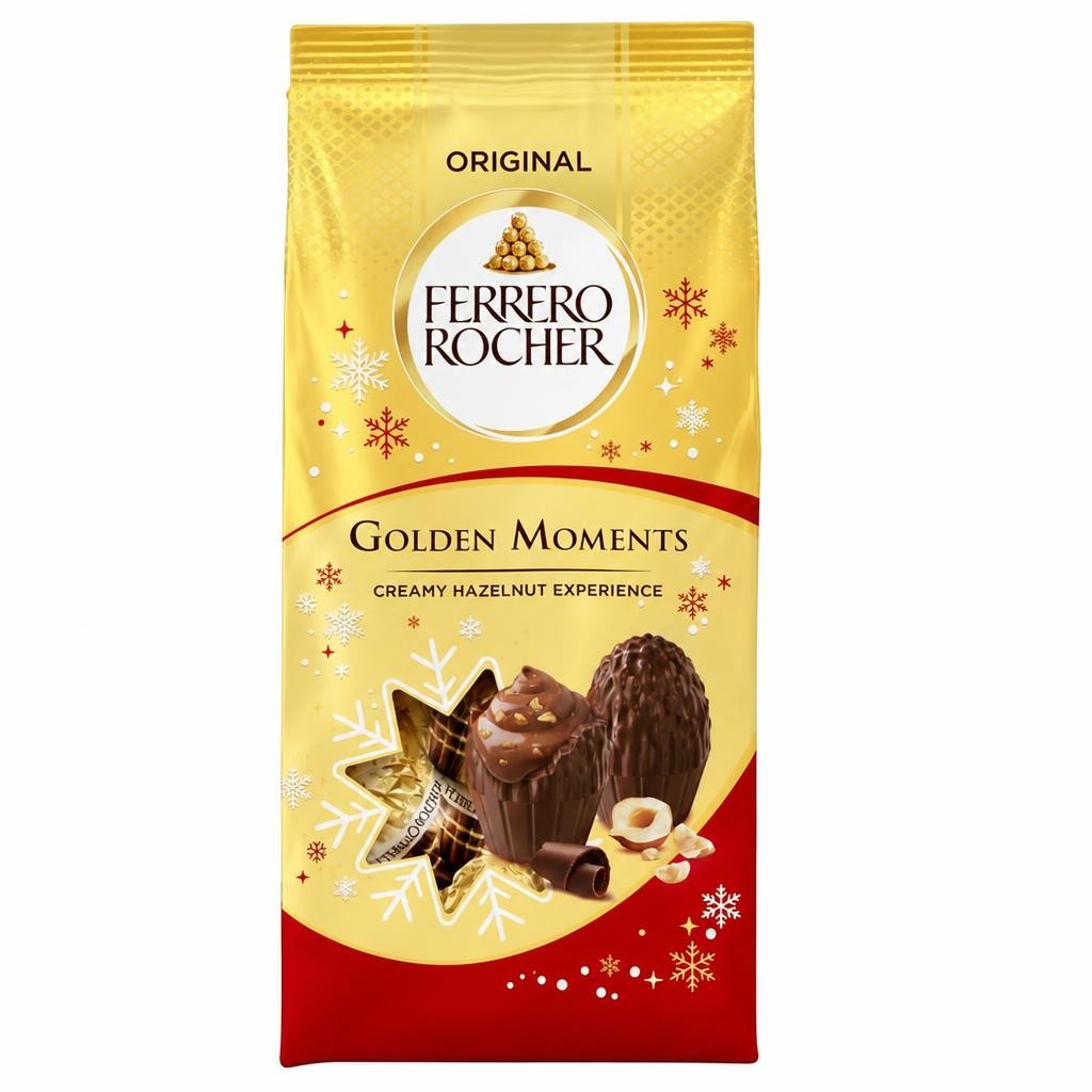 Ferrero Rocher Golden Winter Moments Milk Chocolate & Hazelnut 90g