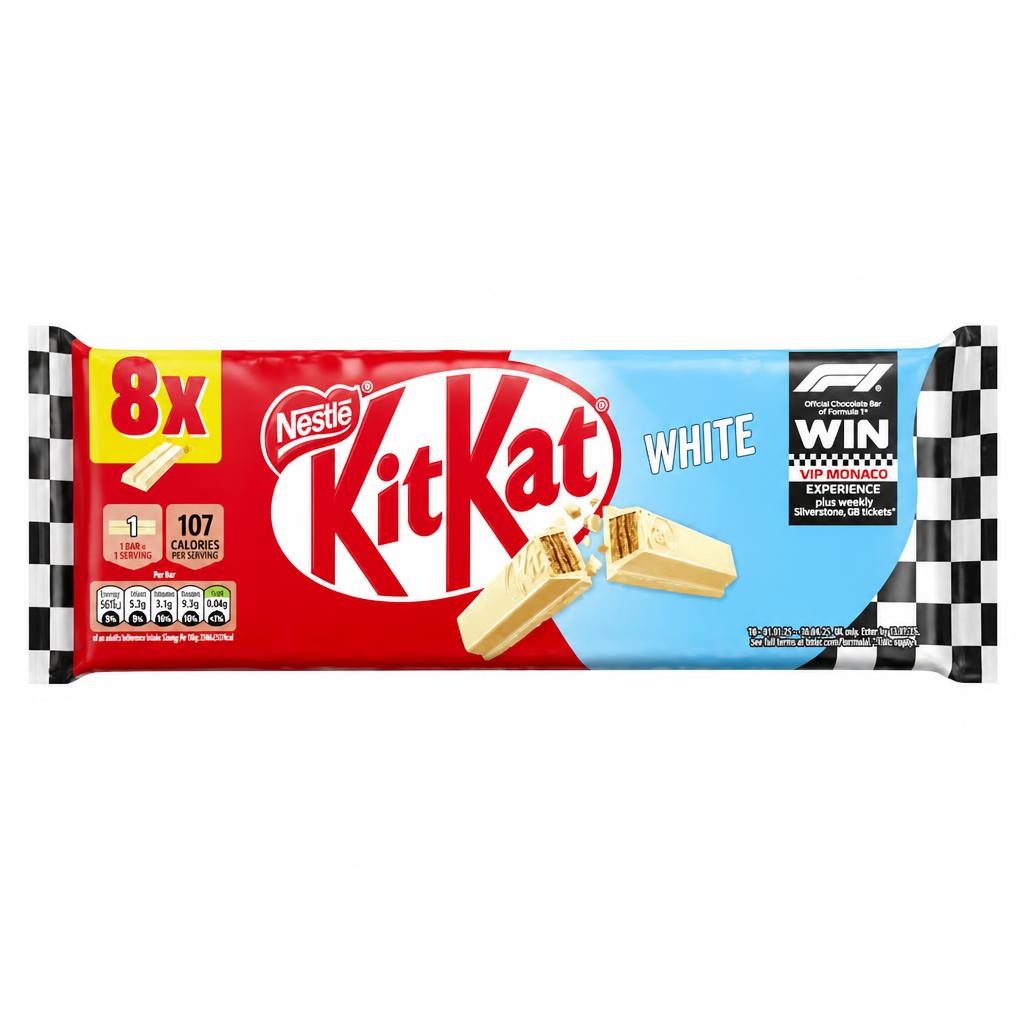 KitKat 2 Finger White Biscuit Bars 8 Pack Multipack 165.6g