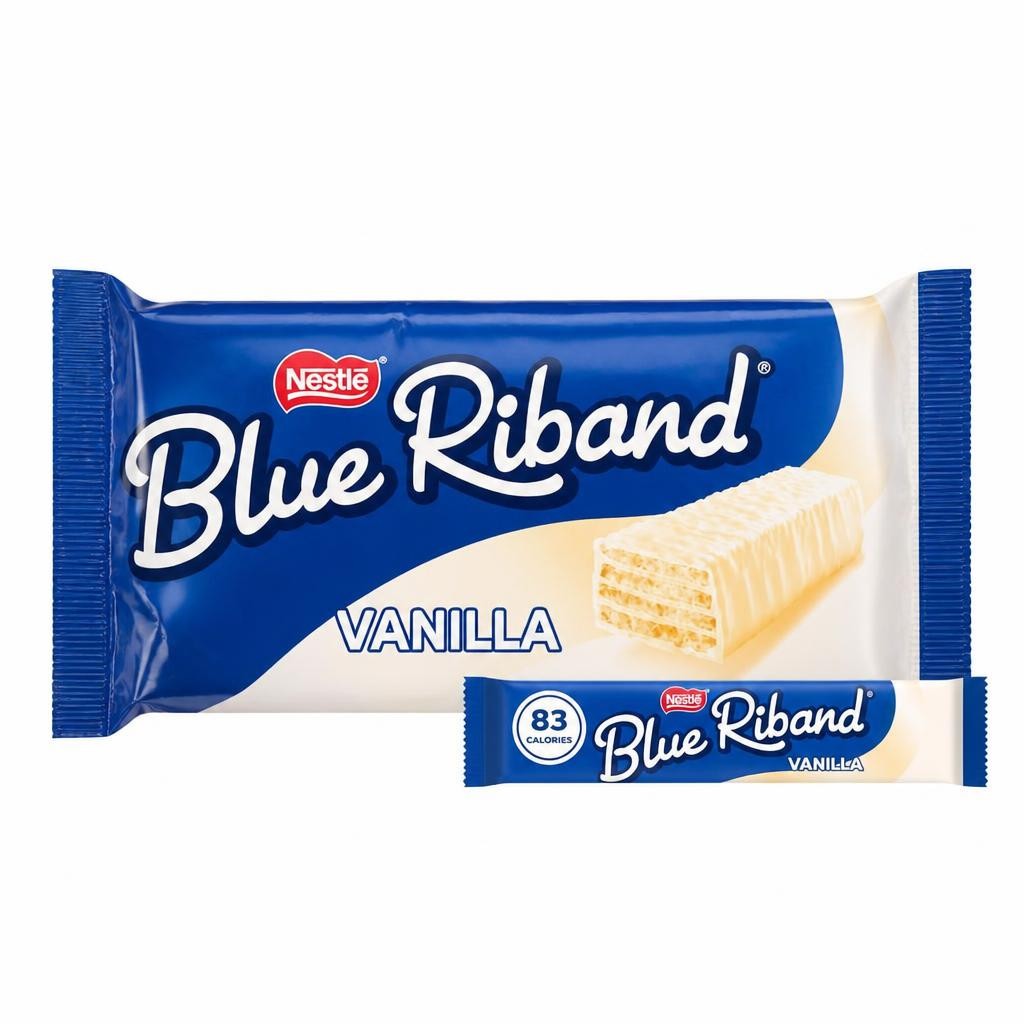 Blue Riband Vanilla White Wafer Biscuit Bar 6 Pack Multipack 90g 