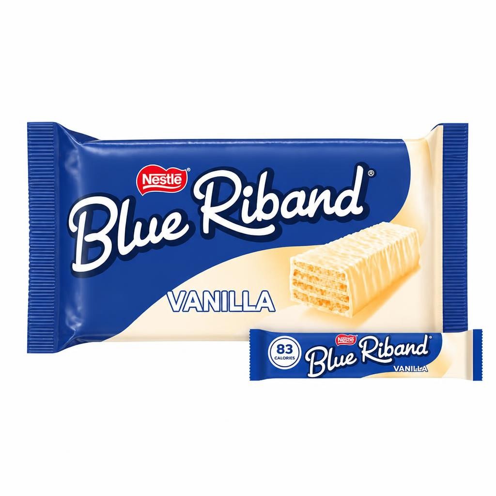 Blue Riband Vanilla White Wafer Biscuit Bar 6 Pack Multipack 90g 