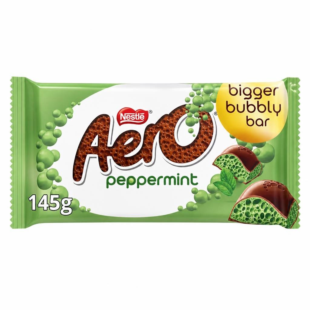 Aero Shaero Milk Chocolate Peppermint Bar 145g