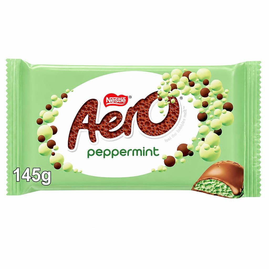 Aero Shaero Milk Chocolate Peppermint Bar 145g