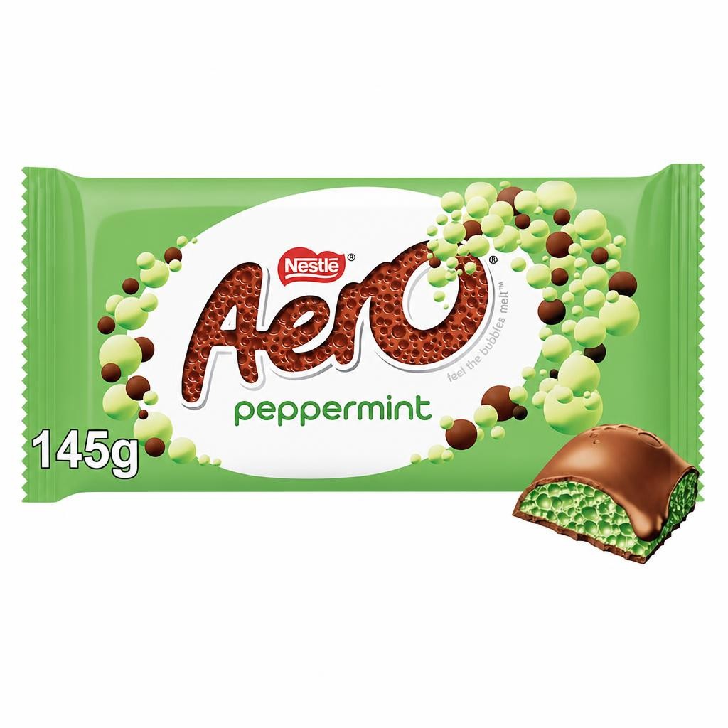 Aero Shaero Milk Chocolate Peppermint Bar 145g