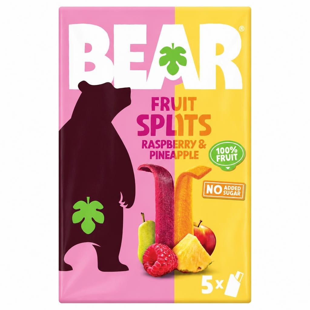 BEAR Fruit Splits Pineapple & Raspberry Multipack 5x20g