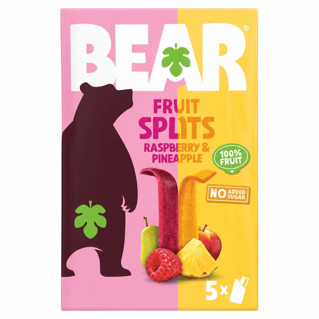 BEAR Fruit Splits Pineapple & Raspberry Multipack 5x20g