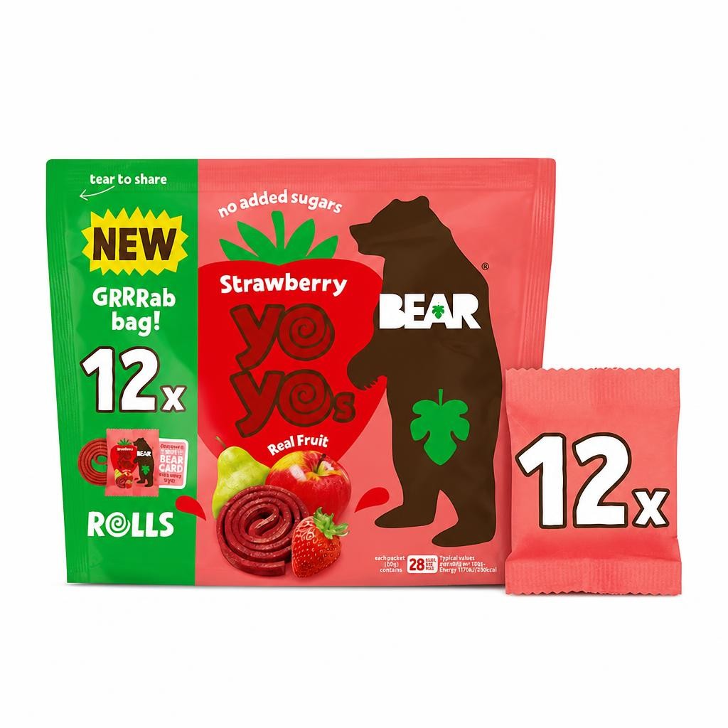 BEAR Fruit Yoyos Strawberry Sharing Box 12 x 10g