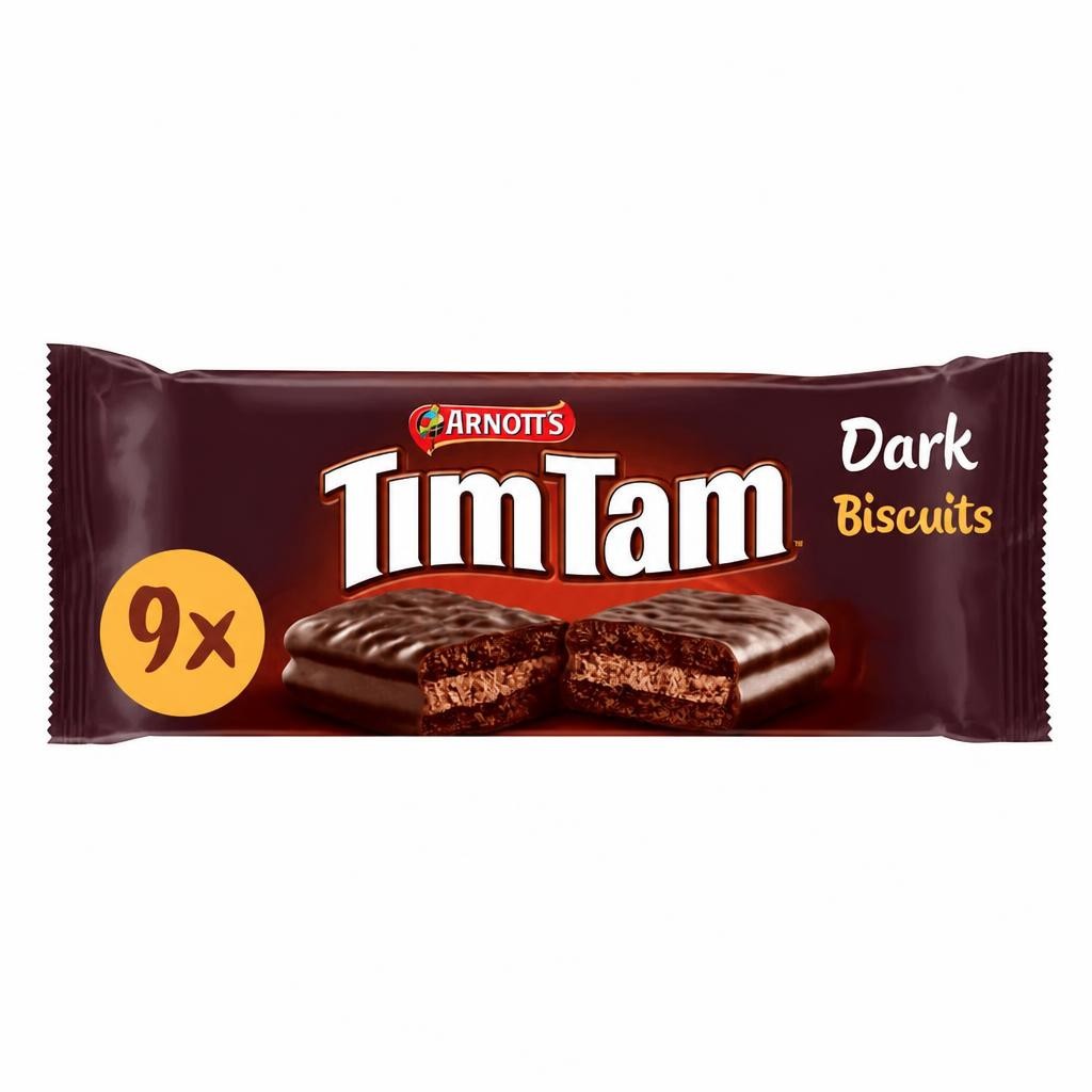 Tim Tam Dark Chocolatey Biscuit Bars 9 Pieces 163g
