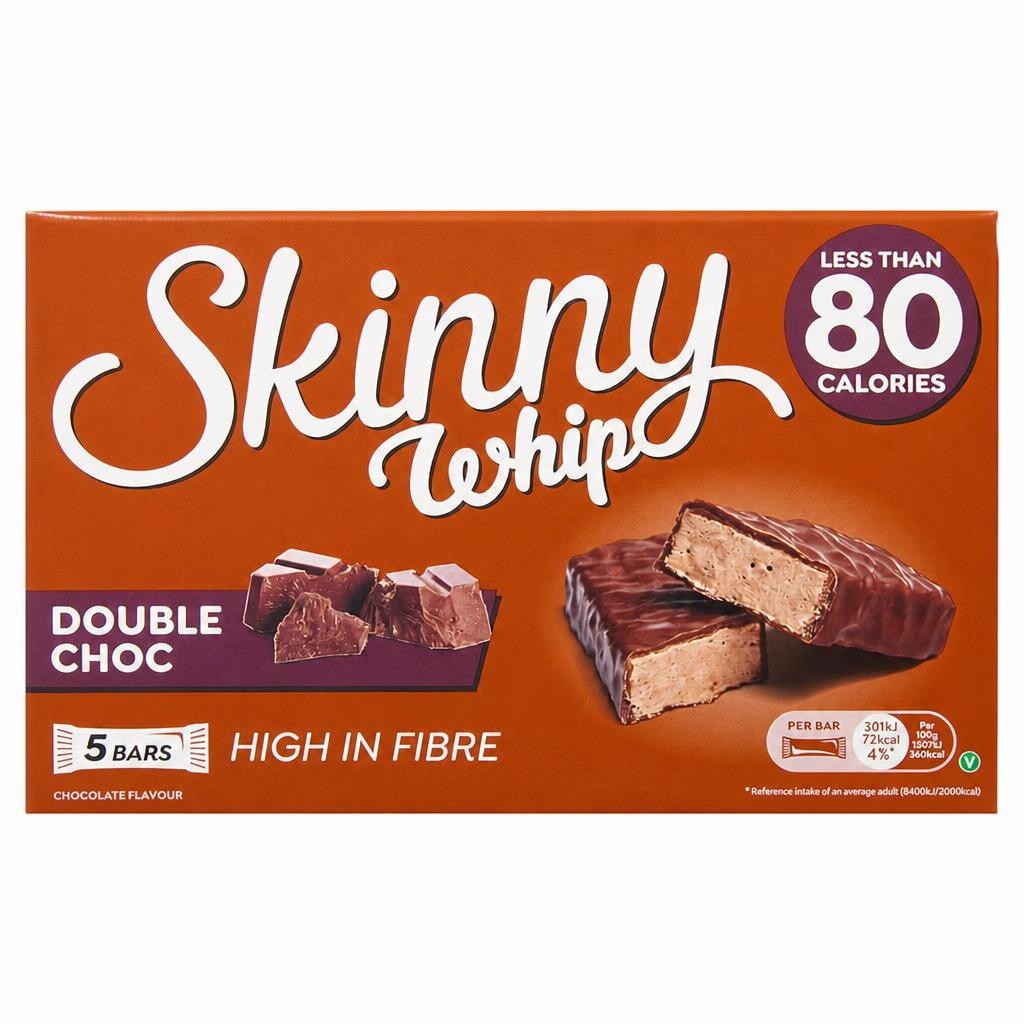 Skinny Whip Double Chocolate Nougat Bars 5 x 20g