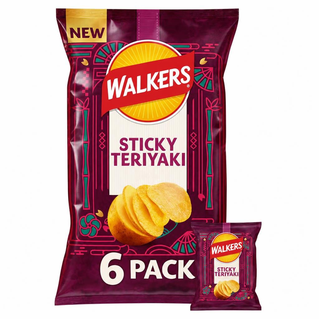 Walkers Sticky Teriyaki Multipack Crisps 6 x 25g