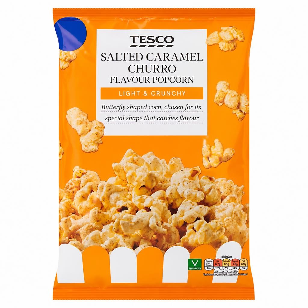 Tesco Salted Caramel Churro Flavour Popcorn 100g
