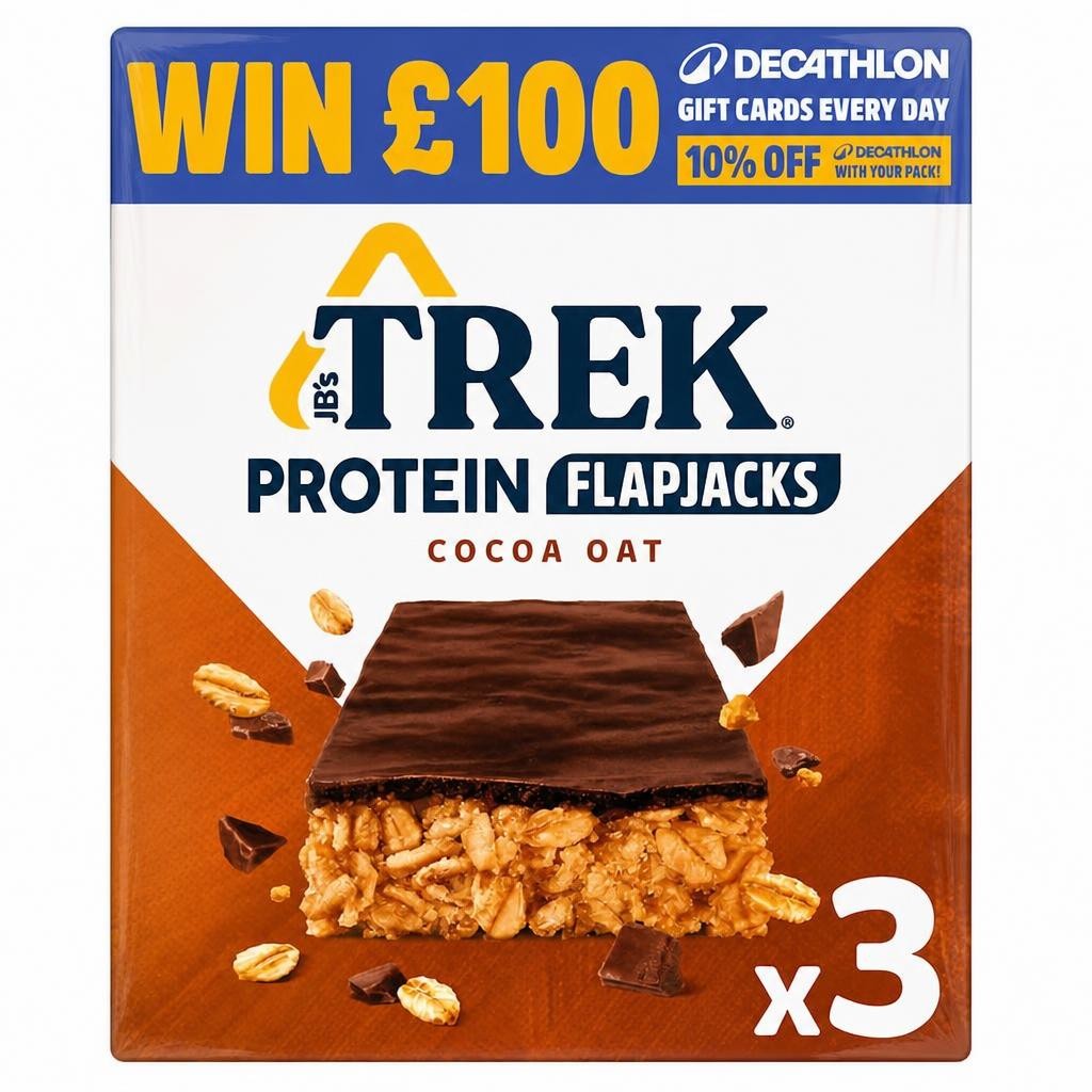 TREK Cocoa Oat Protein Flapjacks Multipack 3x50g