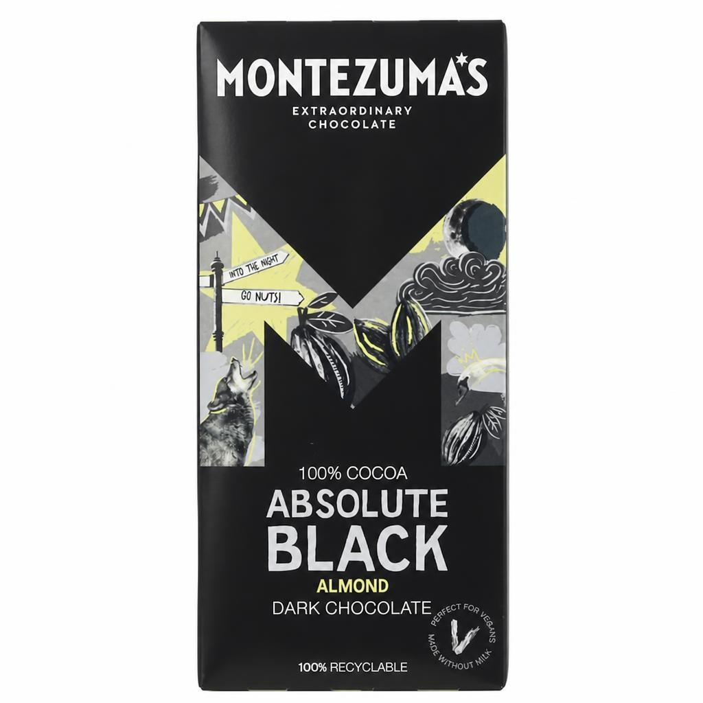 Absolute Black 100% Cocoa with Almonds 90g (Montezuma's)