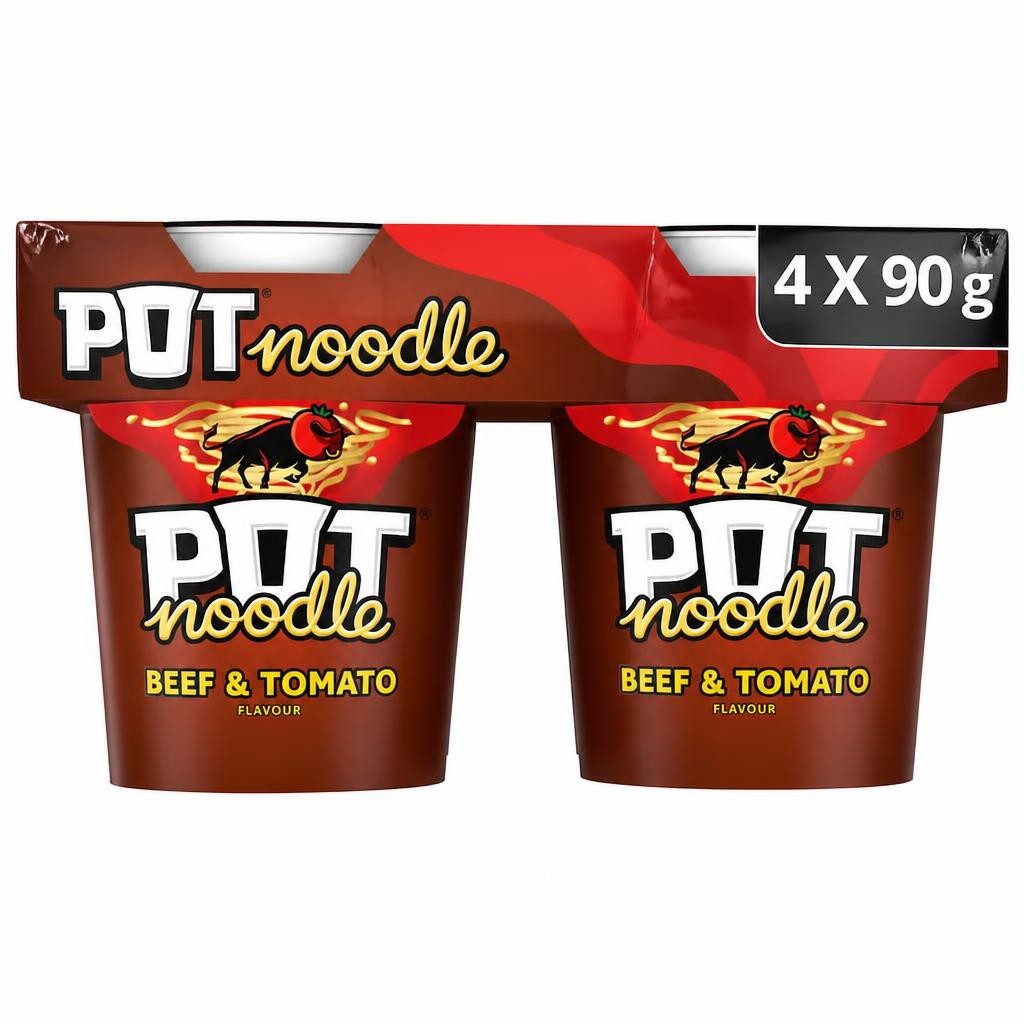 Pot Noodle Beef & Tomato 4 X 90G