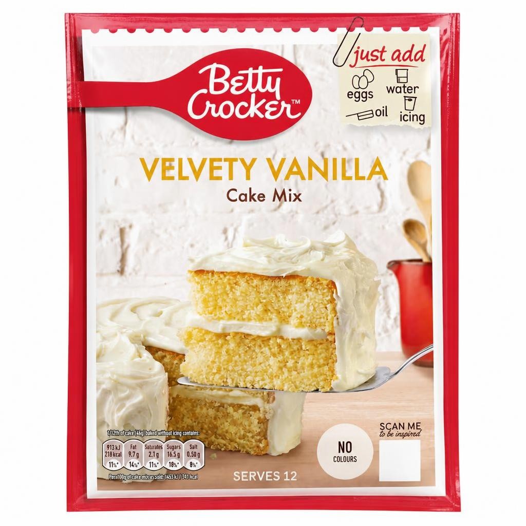 Betty Crocker Velvety Vanilla Cake Mix 425G