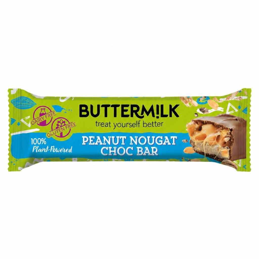 Buttermilk Plant-Powered Peanut Nougat Choccy Bar 50g