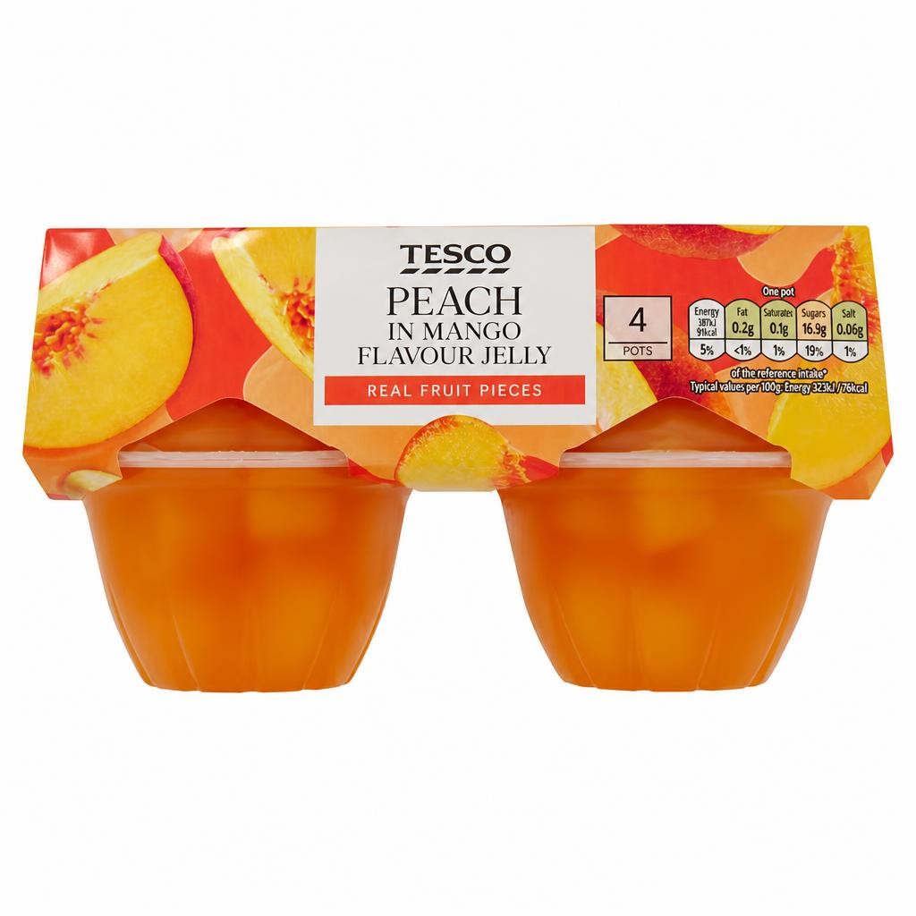 Tesco Peach in Mango Flavour Jelly 4 x 120g