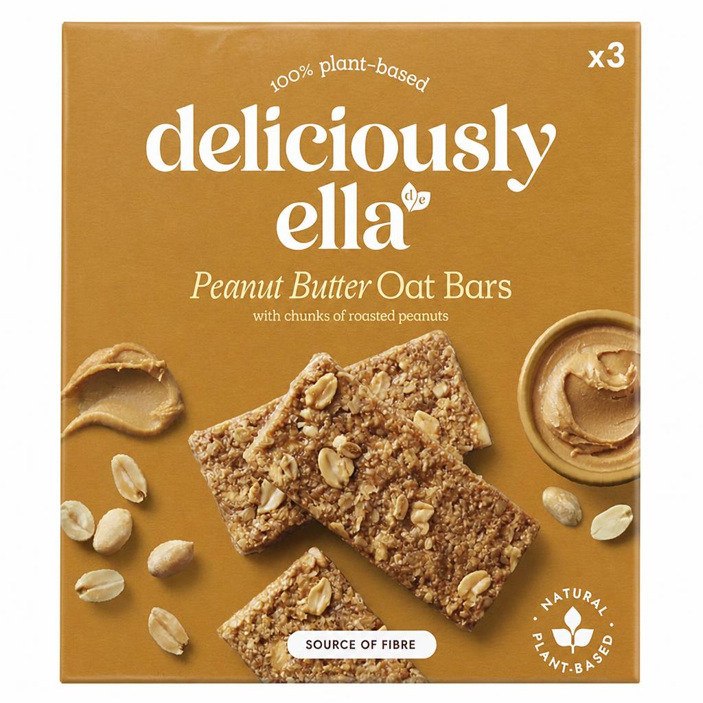 Deliciously Ella Baked Flapjack Oat Bars - Peanut Butter 3 Pack 50g