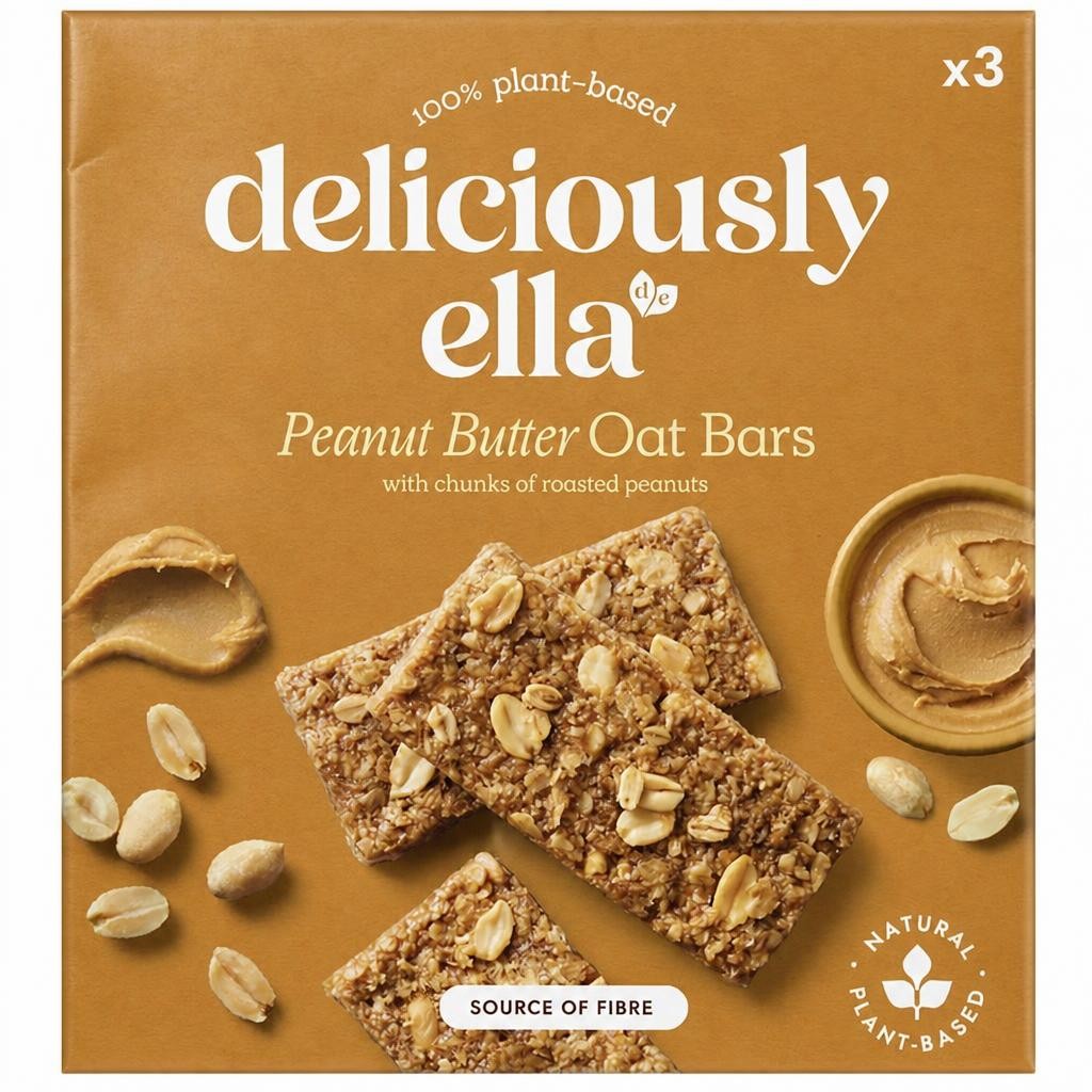 Deliciously Ella Baked Flapjack Oat Bars - Peanut Butter 3 Pack 50g