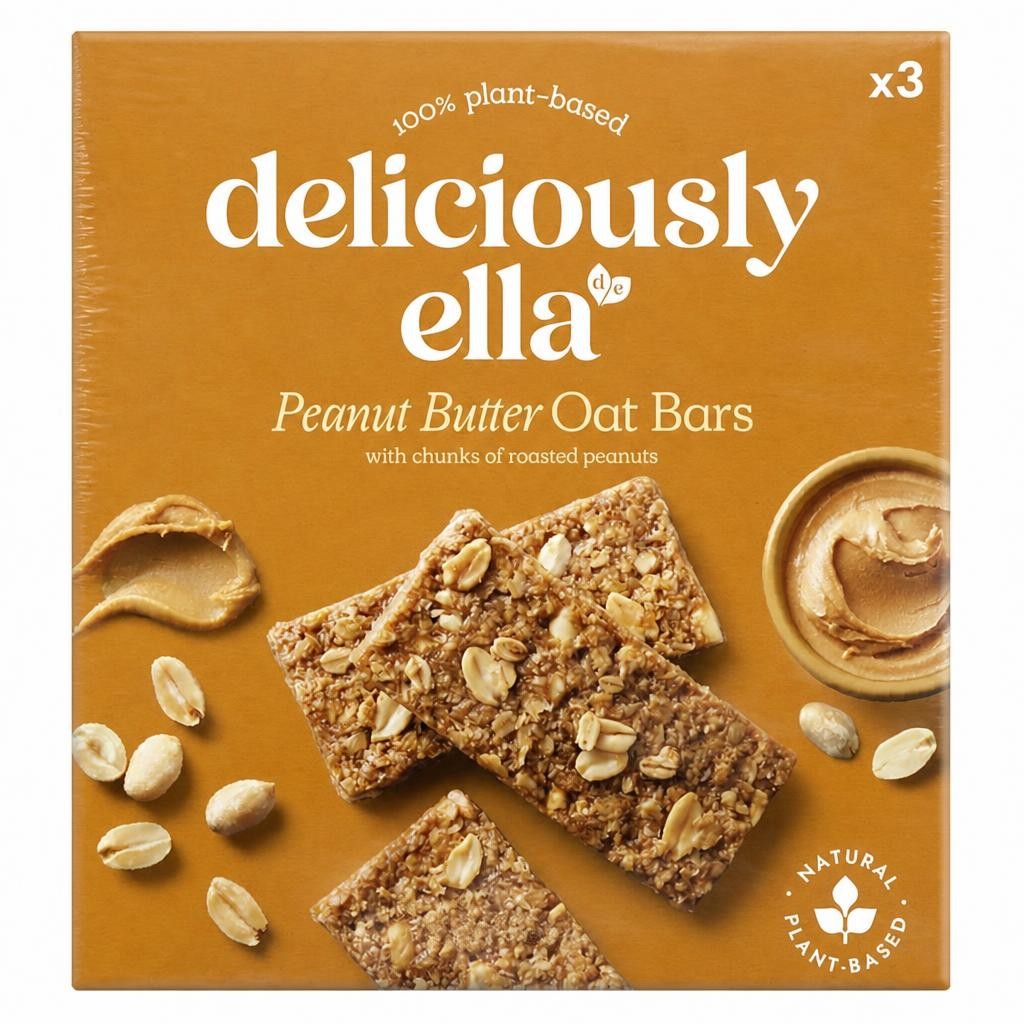 Deliciously Ella Baked Flapjack Oat Bars - Peanut Butter 3 Pack 50g