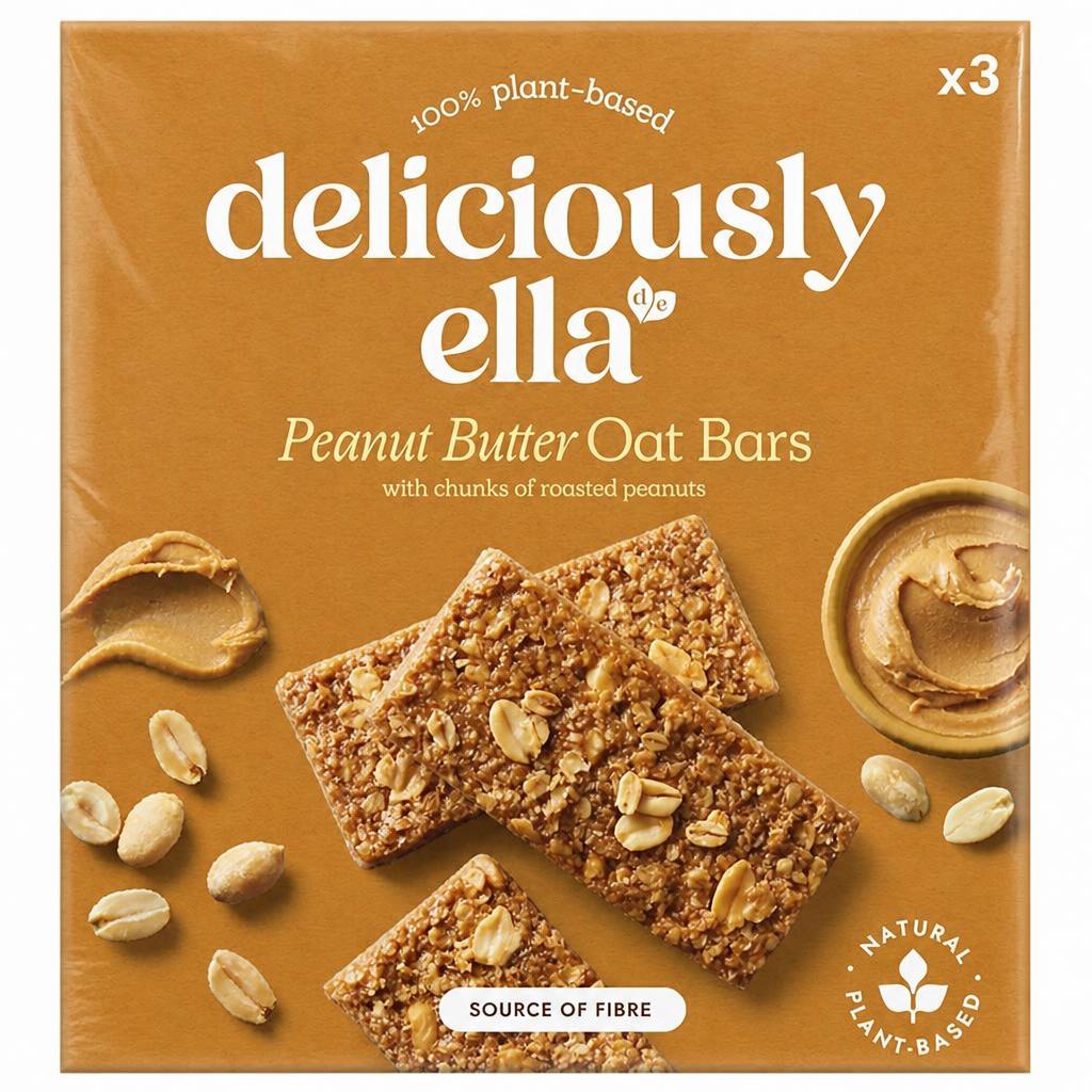 Deliciously Ella Baked Flapjack Oat Bars - Peanut Butter 3 Pack 50g