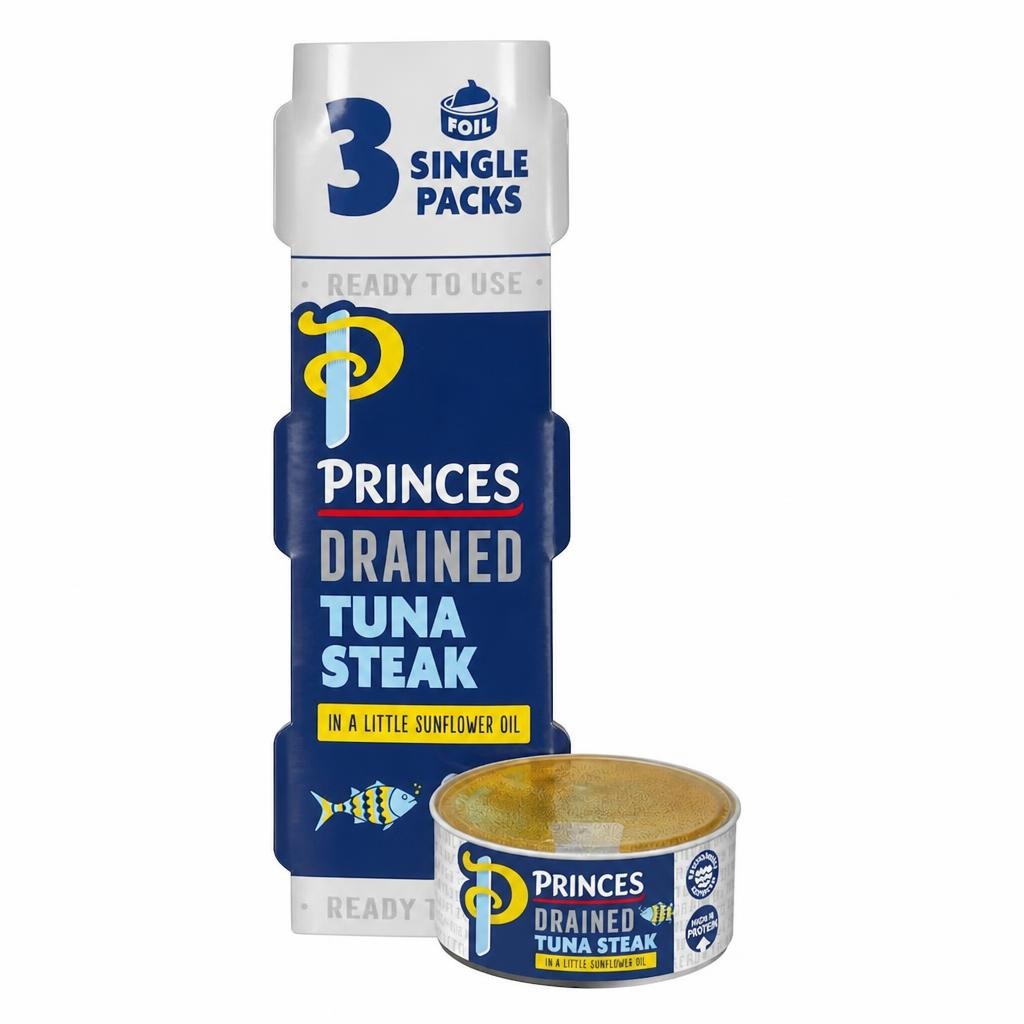 Princes Drained Tuna Steak In Sunflower Oil 3X60g