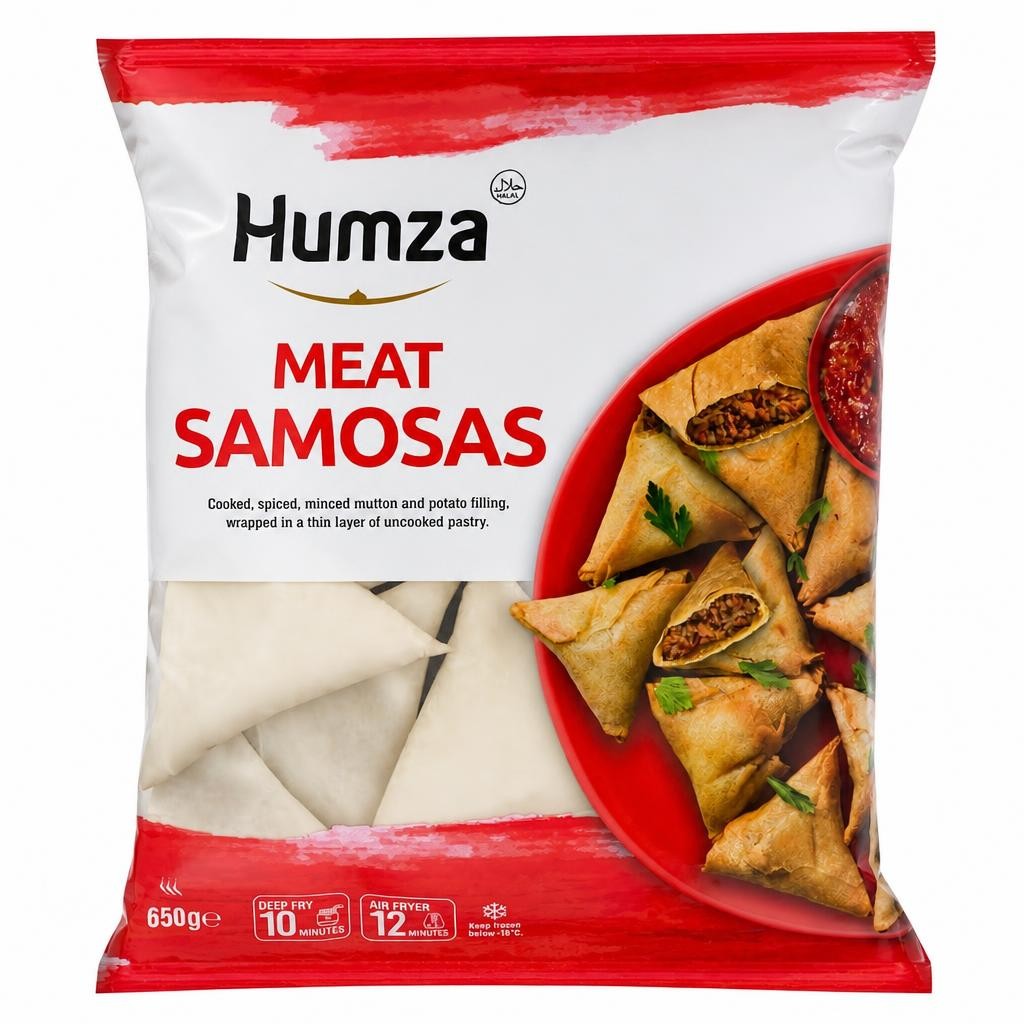 Humza Frozen Meat Samosas 20 Pieces 650g