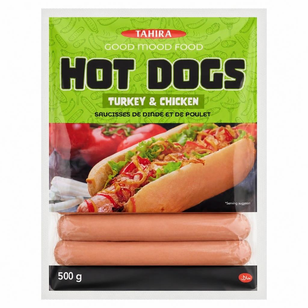 Tahira Chicken Smoked Sausages Hot Dogs 500G