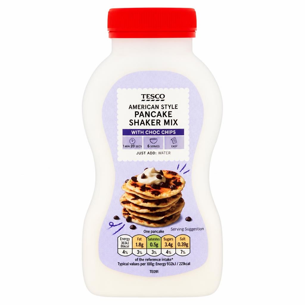 Tesco American Pancake Shaker Mix With Chocolate Chips 155G