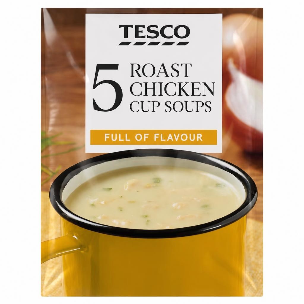 Tesco Roast Chicken Cup Soup 5 Pack 130g