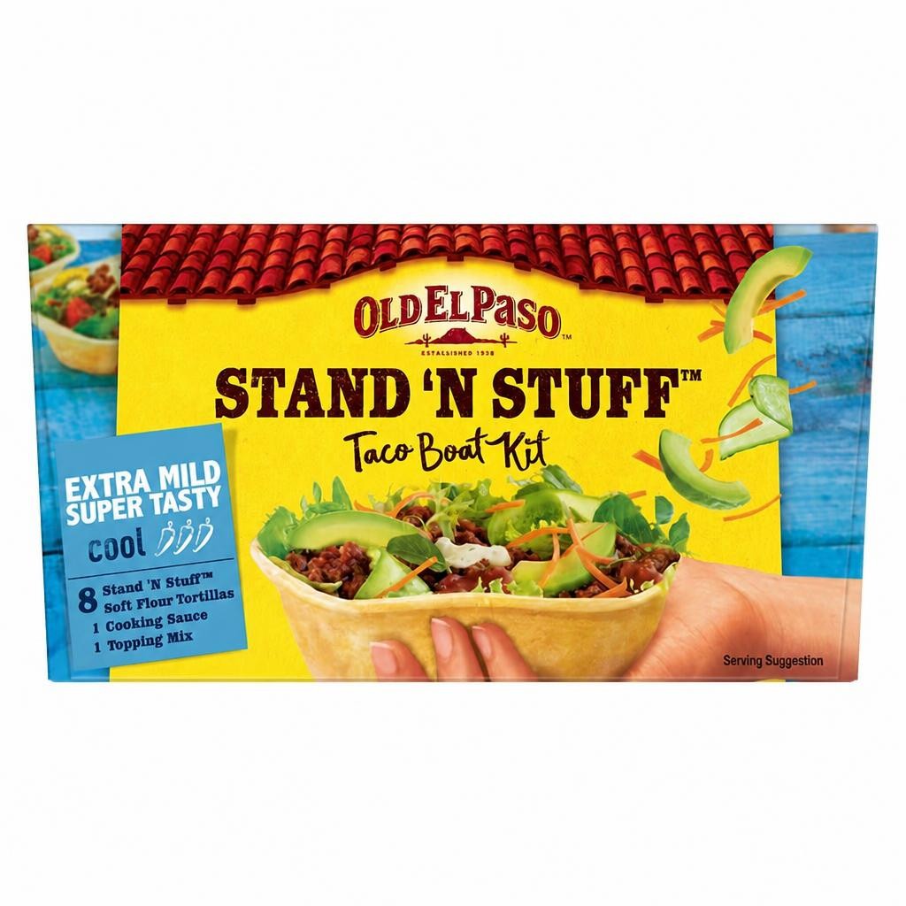 Old El Paso Stand 'N' Stuff Taco Boat Kit - Extra Mild 329g