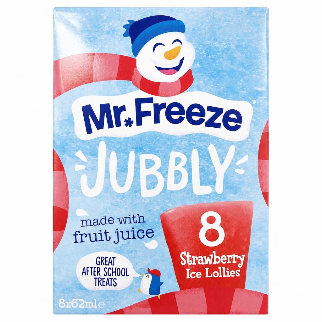 Mr Freeze Jubbly Strawberry Ice Lollies 8 x 62ml