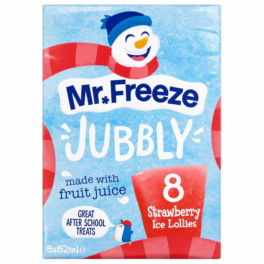 Mr Freeze Jubbly Strawberry Ice Lollies 8 x 62ml