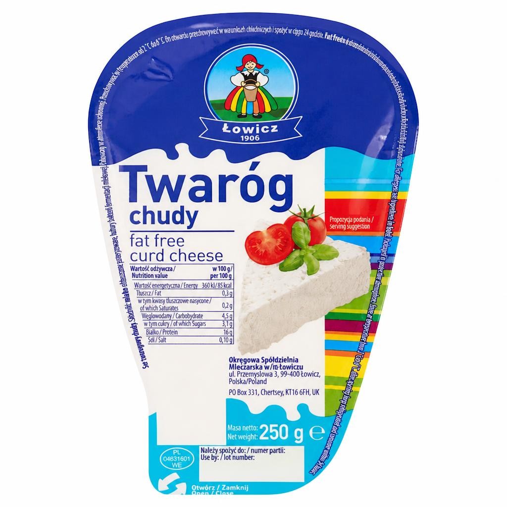 Lowicz Fat Free Curd Cheese 250g