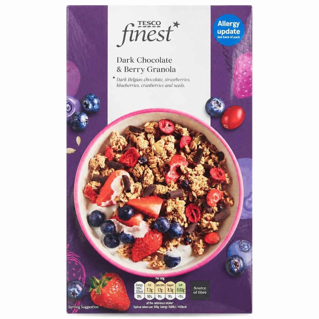 Tesco Finest Chocolate & Berry Granola 500G