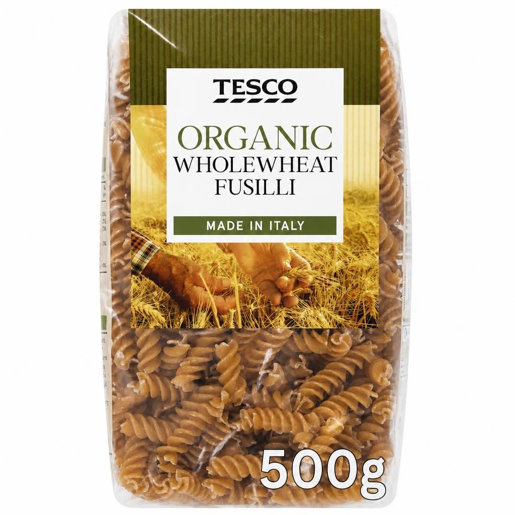 Tesco Organic Whole Wheat Fusilli 500G