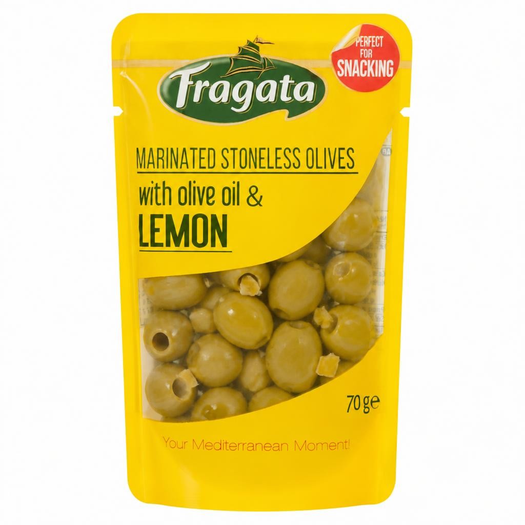 Fragata Marinated Stoneless Olives with Olive Oil & Lemon 70g