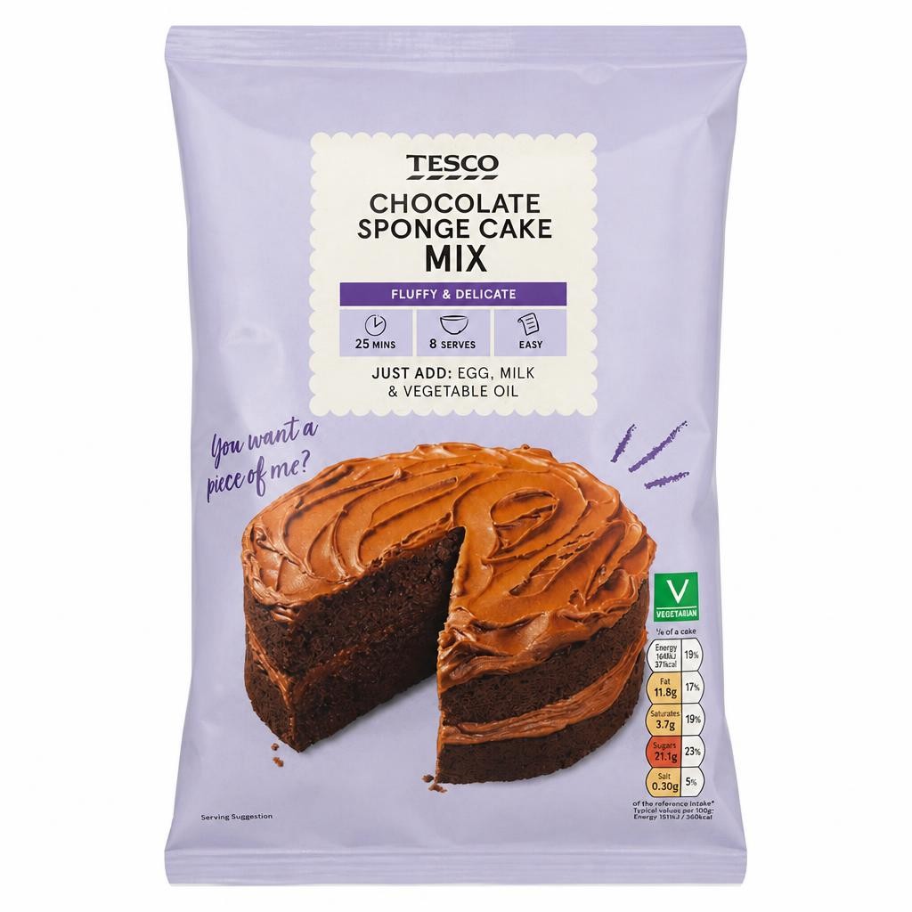 Tesco Chocolate Sponge Cake Mix 400G